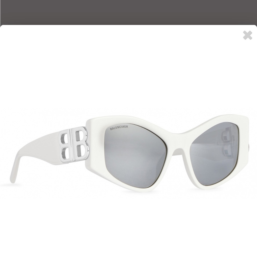 Balenciaga White Oversized Butterfly Sunglasses